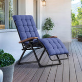 PURPLE LEAF Outdoor Reclining Chair Patio Zero Gravity Chaise Lounge Folding Chair with Removable Cushion Adjustable Headrest for Lawn Camping Beach Pool