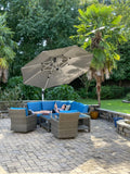 PURPLE LEAF Double Top 11 ft Round Outdoor Patio Umbrella with High Quality Sunbrella Fabric