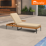 PURPLE LEAF Outdoor Chaise Lounge Patio Lounge Chair Recliner with Side Table and Cushion for Poolside Balcony Backyard