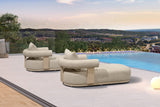 PURPLE LEAF Outdoor Chaise Lounge  Modern Luxury Aluminum Lounger Daybed with Olefin Lumbar Pillow and Armrest for Patio Poolside Beach Sunbathing Deck