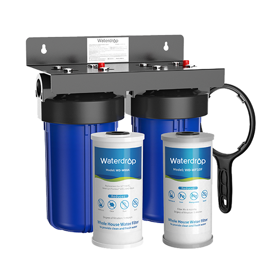 Waterdrop 2-Stage Whole House Water Filter System Reduce Iron&Manganese
