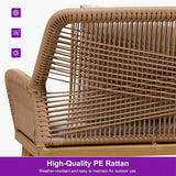 PURPLE LEAF Rivra 4-Piece Patio Conversation Set with Wicker Chairs and Thick Sofa Cushions for Garden