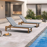 PURPLE LEAF Outdoor Teak Chaise Lounge Chair, Wood Grain Aluminum Outdoor Pool Lounge Chairs with Adjustable Backrest, Breathable Recliner for Patio, Poolside, Garden