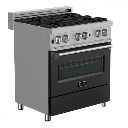 ZLINE 30" Bundle Range RAS-BLM-30 & Range Hood 8654BLM-30, 2KP-RASBLMRH30