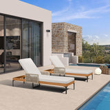 PURPLE LEAF Outdoor Chaise Lounge Patio Lounge Chair Recliner with Side Table and Cushion for Poolside Balcony Backyard