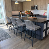 PURPLE LEAF Outdoor Bar Stools Wicker Rattan Bar Stools with Back Aluminum Outside Garden Patio Bar Chairs