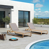 PURPLE LEAF Patio Chaise Lounge with Cushion Aluminum Tanning Chair Lounge Adjustable Reclining Set