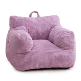 MAXYOYO Kids Bean Bag Chair, Corduroy Bean Bag Couch with Armrests for Children's Room (Purple)