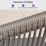 PURPLE LEAF Liviah 4-Piece Patio Conversation Set with Wicker Chairs and Cushions Sofa for Garden