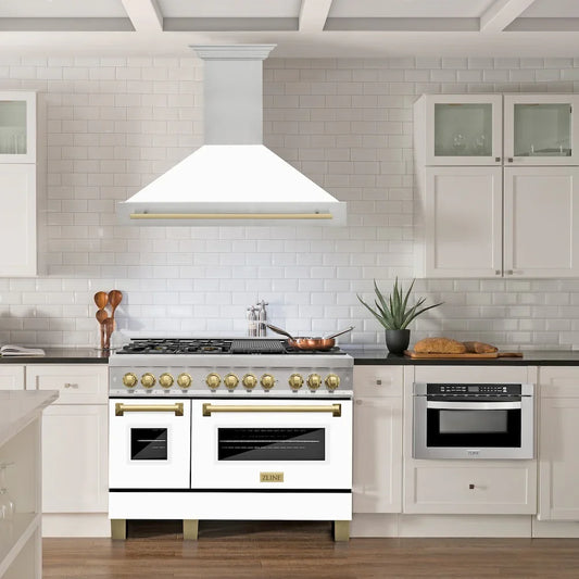 ZLINE 48" Autograph DuraSnow White Range Hood 8654SNZ-WM48-CB