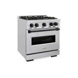 ZLINE 30" Dual Fuel Range, Gas Cooktop, Electric Convection Oven Stainless Steel, Matte Black CDRZ-30-MB