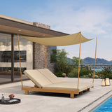 PURPLE LEAF Outdoor Daybed for Patio,  Poolside Chaise Lounge Bed with Cushion, Olefin Blend Fabric, Aluminum Frame Sunbed with Side Table for Deck and Backyard