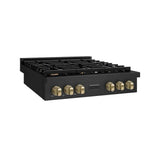 ZLINE 36" Paramount Gas Rangetop Black Stainless Steel Champagne Bronze SRTBZ-36-CB
