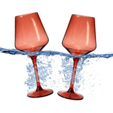 Floating Wine Glasses for Pool - Set of 2-15 OZ (Muted Red)