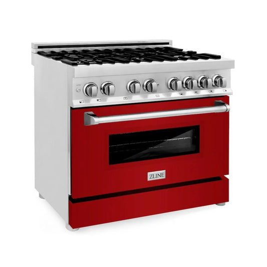 ZLINE 36" Bundle Range RA-RG-36 & Wall Range Hood KB-36, 2KP-RARGRH36