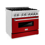 ZLINE 36" Bundle Range RA-RG-36 & Wall Range Hood KB-36, 2KP-RARGRH36
