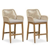 PURPLE LEAF Modern Bar Stools Aluminum Bar Stool with Cushion for Indoor and Outdoor, Kitchen Island