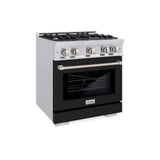 ZLINE 30" Select Gas Range Convection Gas Oven Stainless Steel Black Matte Door HGR-BLM-30