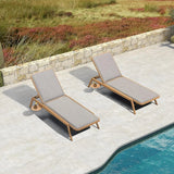 PURPLE LEAF Patio Chaise Lounge with Cushion Aluminum Tanning Chair Lounge Adjustable Reclining Set