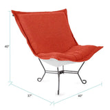 Patio Scroll Puff Chair Titanium- Alicante Coral