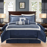 Planum 7-Piece Comforter Set, Navy Blue