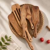 Acacia Wood Spatula Set Natural Cooking Utensils