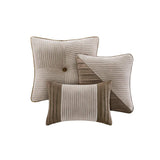 Lightweight Corduroy 7-Piece Comforter Set, Taupe