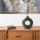 Renaldi Emerald Gold Round Vase- Tall