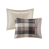 Cabin Farmhouse Buffalo Check Comforter/Duvet Cover Set, Tan