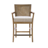 Farmhouse Armed Cane Back Counter Stool Barstool