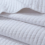 White Solid Farmhouse Reversible Quilt Set