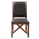Vintage Industrial Pu Leathered Dining Side Chair