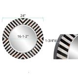 Julianna Round Horn and Shell Tiled Mirror