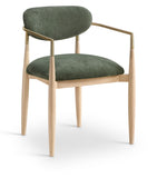 Riccio - Fabric Dining Arm Chair (Set of 2) - Natural Frame