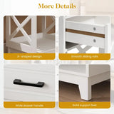 Wholesale Side Table with 2 Drawers and Open Shelf Below