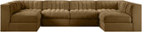 Rummi - Armless Velvet Performance Fabric Upholstered 6 Piece Modular Sectional