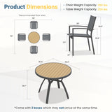 4-Person Patio Dining Set with Round All-Aluminum Table