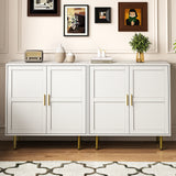2-Door Storage Cabinet, Modern Wood Credenza with Shelves