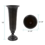 Hammered Em Dash Tall Flared Trumpet Vase- Medium