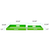 Saint Tropez Square Tray Set of 2 - Green