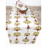 Tropical Garden Table Runner - Crimson and Chartreuse