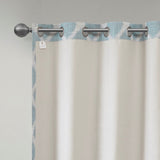 Ikat Blackout Patio Window Curtain, Aqua Blue
