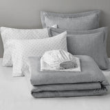 5pcs / 7pcs Chambray Denim Inspired Comforter Set, Gray