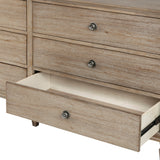 70"W 6-Drawer Modern Classic Wood Dresser, Light Natural *