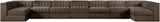 Rummi - Armless Velvet Performance Fabric Upholstered 9 Piece Modular Sectional