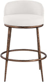 Ferro - Performance Fabric Upholstered Bar Stool - Cream / Antique Bronze