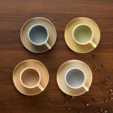 Kook Espresso Cup and Saucer Set of 4, Multicolor