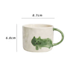 Hand Painted Ceramic Cat Mug 300ml