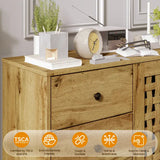 Wholesale Storage Cabinet with a Basket Weave Wooden Door & 3 Drawers