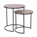Copper Metal Round Nesting Table Set